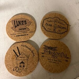 Cork Coaster Set with Vintage Designs Gilmore girls